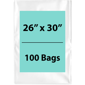 Clear Poly Bags 2 Mil size: 26 inch (width) X 30 inch (Height) Pack of 100 Bags